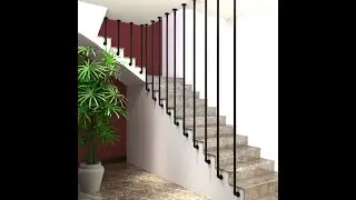 Spiral stair railing indoor partition protection railing iron home bar fence