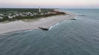 Cape May Lighthouse Flyover At Sunset