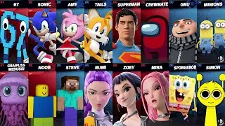 Sonic vs Roblox vs Minecraft vs Brainrot vs 67 vs KPop Demon Hunters | Super Smash Bros Ultimate