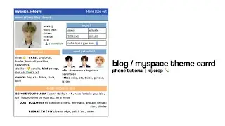 blog / myspace theme carrd | phone tutorial ★