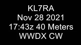 kl7ra Nov 28 2021 40 meters WWDX CW in JN54SF