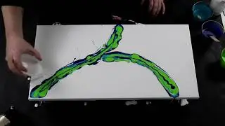 (366) Blue and Green Dutch Pour! Acrylic Pouring Technique