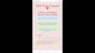 NO TIMER FAUCET  claim 0.2 TRX every second #faucetpay #cryptocurrency #trx