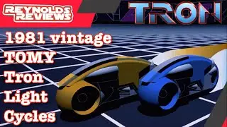 Vintage Tomy Tron light cycles and Eaglemoss light cycle overview
