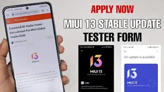 FINALLY 😀 MIUI 13 Stable Update Tester Form Here Apply Now 😯