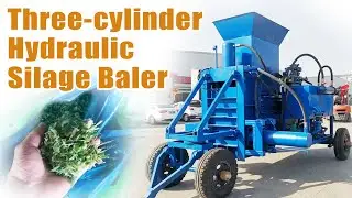 Three cylinder Hydraulic Silage Baler - Efficient Forage Packaging#silage #silagemachine #baler