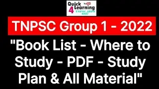 TNPSC Group 1 2022 Exam Preparation | Book List | Where to Study | Quick Learning |