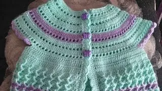 Hand knitted crochet dresses for kids handmade crochet sweater design
