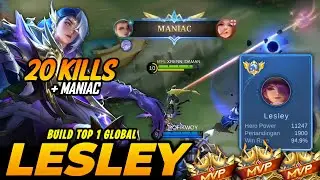 Lesley Rampage!! 20 Deadly Kills in One Match - Build Top 1 Global Lesley 2023 ~ MLBB