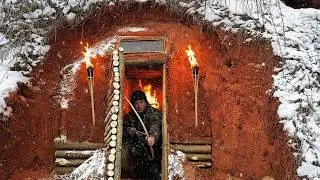 Строительство уютного и укромного домика, теплое подземное убежище в стиле бушкрафта