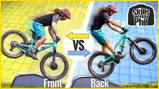 Should you land front OR back wheel first? | How to land mtb jumps and drops smoothly.