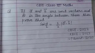 If a and b are unit vectors and theta is the angle between them then prove that Sintheta=1/2|a-b|