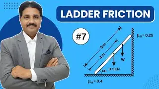 LADDER FRICTION SOLVED PROBLEM 7 IN ENGINEERING MECHANICS IN HINDI @TIKLESACADEMYOFMATHS