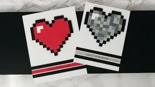 Pixel Heart Valentine's Day Card // Papercraft Tutorial // Nerdy DIY
