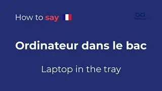 How to Say &ldquo;Laptop in the tray.&rdquo; in French | Travel Crash Course Phrase: Ordinateur dans le bac.