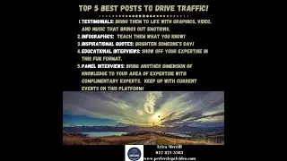Top 5 Best Posts to Drive Traffic!  Erica Merrill Social Media and Video Marketing