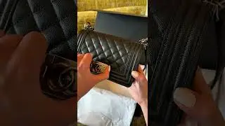 Chanel Small Black Boy Bag. Caviar Leather. Ruthenium Tone Hardware. #luxurylifestyle #womensbags