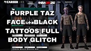HOW TO GET PURPLE TAZ FACE + ALL BLACK ROSE TATTOOS FULL BODY GLITCH IN NBA 2K26 (how to tutorial)
