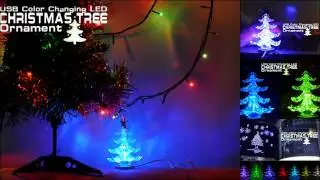 USB Color Changing LED Christmas Tree Ornament