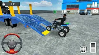 Transporting Police Quad Bike in Long Trailer Truck - Airplane Transporter 2021 - Android Gameplay