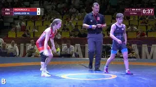 1/2 WW - 40 kg: J. VIGOUROUX (FRA) df. M. KARELIDZE (GEO) by VPO1, 1-1