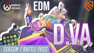 PREMIUM BATTLEPASS EDM D.VA LEGENDARY Skin Showcase | Overwatch 2