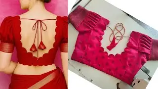 ✨💖Scallop neck with puff sleeve full blouse cutting & stitching easy method for beginners 