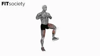 Crossed Arms Front Leg Kick - Legs Exercise - Fitness Oefening - Fitsociety
