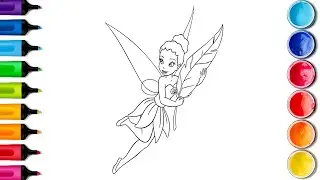 Tinker Bell Fairy Iridessa Easy Drawing | Kids Coloring Tutorial