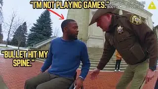 'STOP PLAYING GAMES!!' Racist Cop Told A Black Crippled Man Sitting On A Wheel Outside The Court....