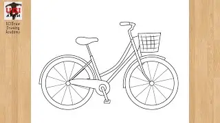 How to Draw a Bicycle Drawing Easy Sketch | Cycling Bike Art Step by Step Outline