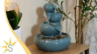 Sunnydaze Tiered Vessels Ceramic Indoor Water Fountain - Color Options - SSS-640