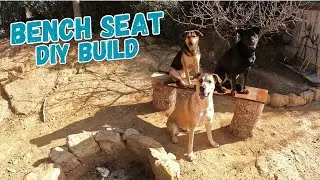 🔥 Building a BENCH SEAT for the firepit area with timber and natural logs!  DIY building projects