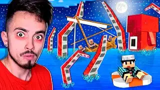 WE AWAKENED THE KRAKEN ON ONE BLOCK IN THE MINECRAFT OCEAN!