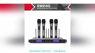 XTUGA EW240 4 Channel Wireless Microphones System UHF Karaoke System Cordless 4 bodypack Mic for St