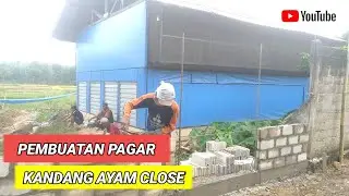 Chicken coop fence installation process - Chicken farm in the village