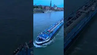 Big Boats on the Rhine in D&uuml;sseldorf Germany