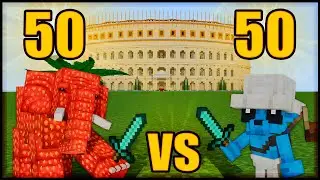 I face 50 STRAWBERRY ELEPHANT vs 50 SMURF CAT in a COLISEUM!!