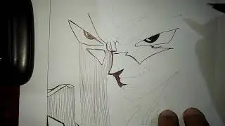 VEGETA Black and White Ballpen Drawing