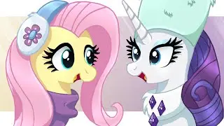 [Рождественский комикс MLP] Флаттершай и Рарити Мистлто (МИЛАЯ ПРАЗДНИЧНАЯ КОМЕДИЯ - RARISHY)