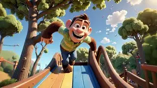 Max Monkey Rides a Slide | Fun Animal Rhyme for Kids | Toddler Songs and Playground Adventures