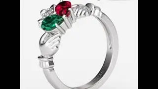 Jeulia Two Stone Pear Cut Heart Shape Claddagh Ring- Jeulia.com