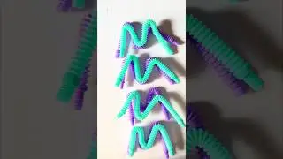 Zigzag Shape Pop Tubes Crunchy Sounds Effects | Real Sounds #fidgettoysplus #poptubesound #diy