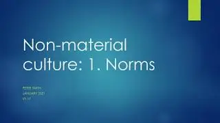 Non material culture 1 Norms