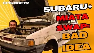 Subaru Justy + Miata Swap = Bad Idea? First test fitment! | MazdaRu Ep. 3 #projectcar #engineswap