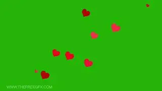 Free Green Screen: Heart Flying Green Screen Effect