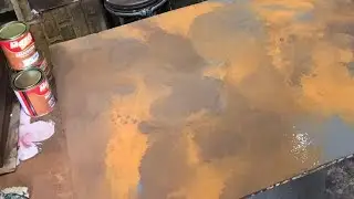 A&Ccedil;O CORTEN TECNICA DERRAMAMENTO -  PINTURA A&Ccedil;O CORTEN TECNICA INCRIVEL - MAZA CORTEN
