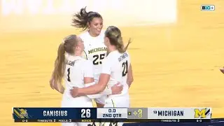 Olivia Olson's THREE BEATS HALFTIME BUZZER vs. Canisius | Michigan Women's Basketball