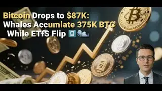 Bitcoin Drops to $87K: Whales Accumulate 375K BTC While ETFs Flip 📊🐋