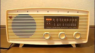真空管ラジオ　東芝 　かなりやLS　5AD-128（ベージュ）「テレサ・テン　里の秋（又見炊煙） 」を聴いてみました。